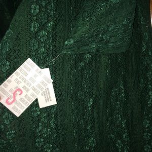 Lularoe Lindsey Lace green small kimono